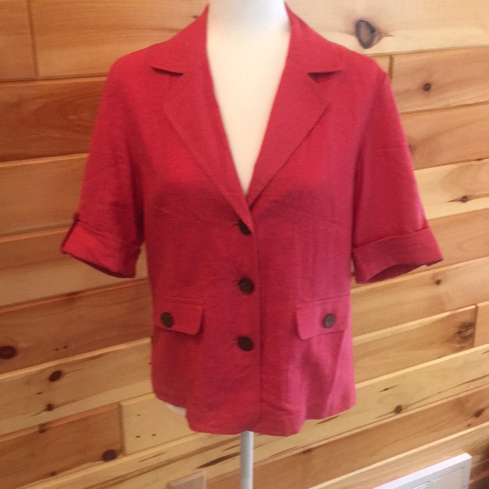 Pink jacket linen/rayon machine wash